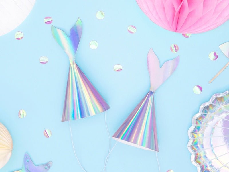 Zeemeermin Feesthoedjes 18cm 6st van Partydeco koop je bij Partywinkel