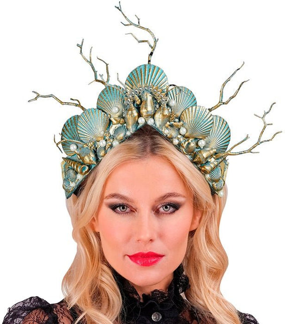 Zeemeermin Haarband Blauw Goud van Widmann koop je bij Partywinkel