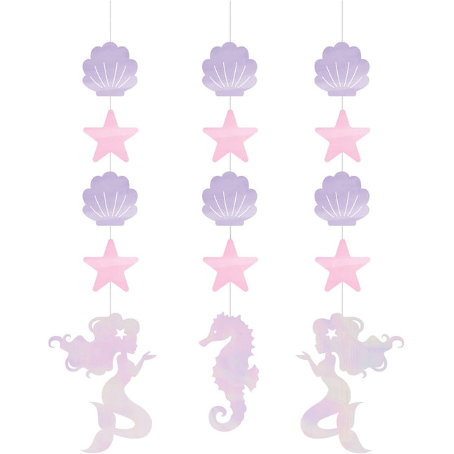 Zeemeermin Hangdecoratie 3st van Creative Converting koop je bij Partywinkel