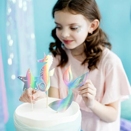 Zeemeermin Taart Topper Set 3 delig van Partydeco koop je bij Partywinkel