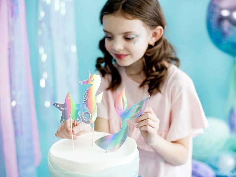 Zeemeermin Taart Topper Set 3 delig van Partydeco koop je bij Partywinkel