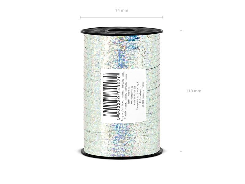 Zilver Lint Holografisch 5mm 225m van Partydeco koop je bij Partywinkel