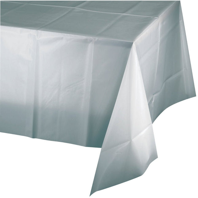 Zilver Tafelkleed Plastic 2,74m van Creative Converting koop je bij Partywinkel