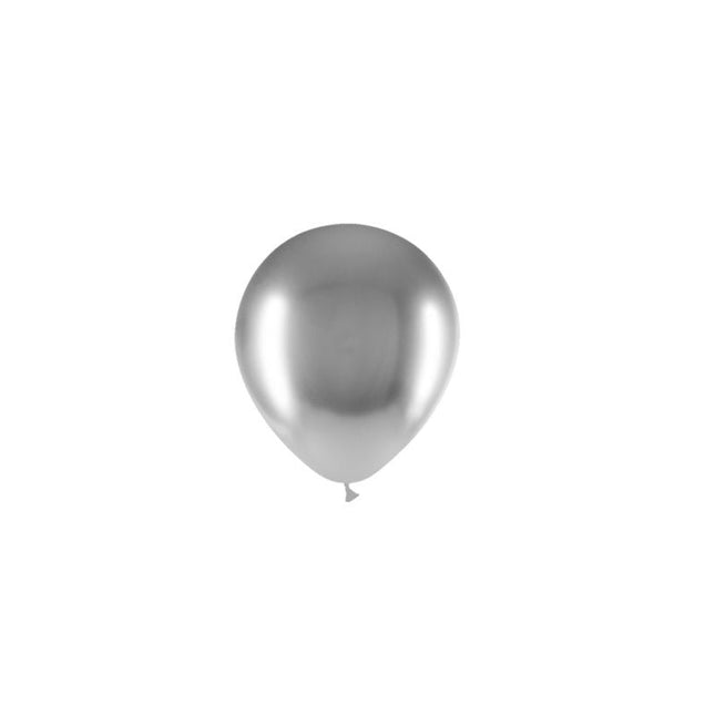 Zilveren Ballonnen Chroom 13cm 100st van Balloonia koop je bij Partywinkel