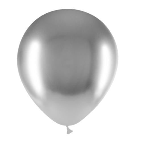 Zilveren Ballonnen Chroom 30cm 10st van Balloonia koop je bij Partywinkel