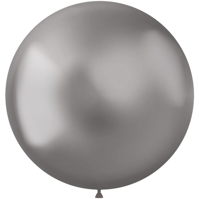 Zilveren Ballonnen Chroom 48cm 5st van Folat koop je bij Partywinkel