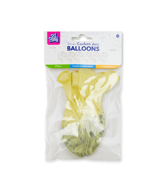 Zilveren Ballonnen Stippen 30cm 6st van Paper Dreams koop je bij Partywinkel