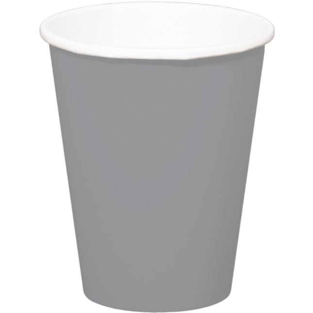 Zilveren Bekers Karton 350ml 8st van Folat koop je bij Partywinkel