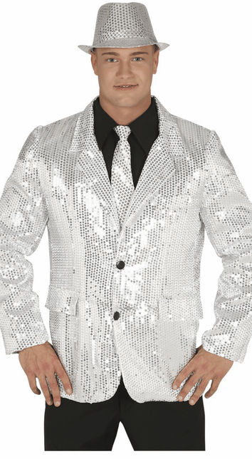 Zilveren Blazer Heren Pailletten van Fiestas Guirca koop je bij Partywinkel