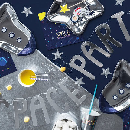 Zilveren Borden Ster 23cm 6st van Partydeco koop je bij Partywinkel