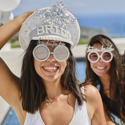 Zilveren Bril Bride To Be Parels van Ginger Ray koop je bij Partywinkel