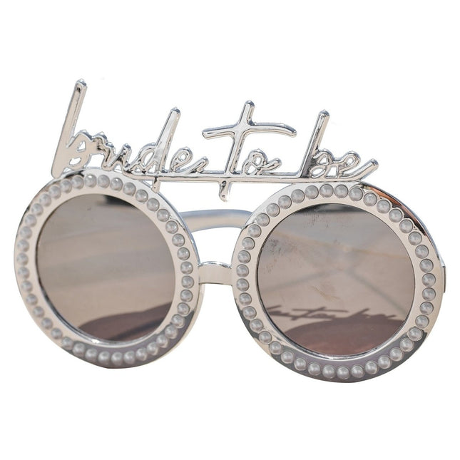 Zilveren Bril Bride To Be Parels van Ginger Ray koop je bij Partywinkel