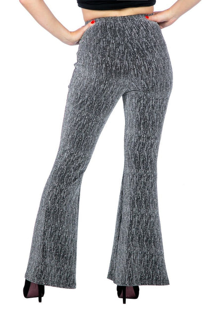 Zilveren Broek Dames Flared Glitter van Wilbers & Wilbers koop je bij Partywinkel