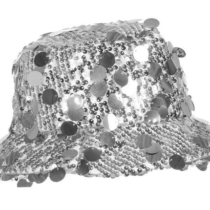 Zilveren Bucket Hat Pailletten van Wilbers & Wilbers koop je bij Partywinkel