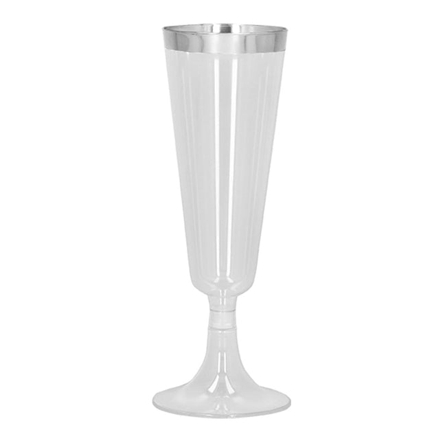 Zilveren Champagne Glazen 4st van Boland koop je bij Partywinkel