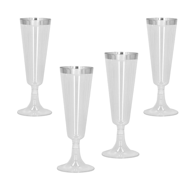 Zilveren Champagne Glazen 4st van Boland koop je bij Partywinkel
