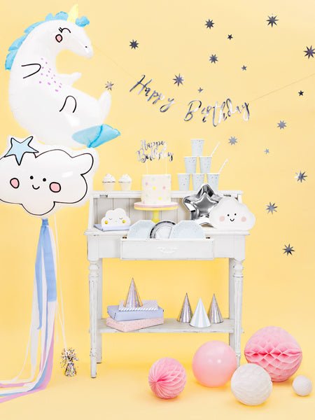 Zilveren Feesthoedjes Holografisch 16cm 6st van Partydeco koop je bij Partywinkel