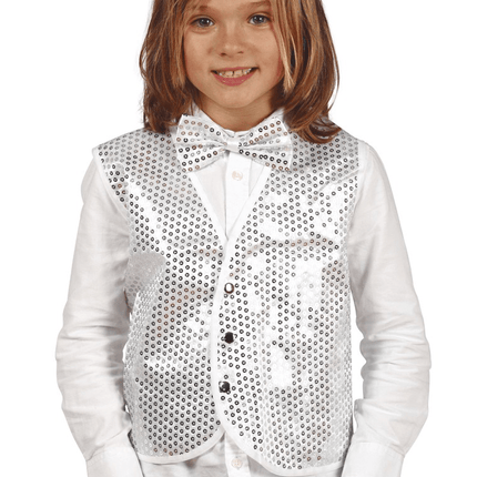 Zilveren Gilet Pailletten Kind van Fiestas Guirca koop je bij Partywinkel
