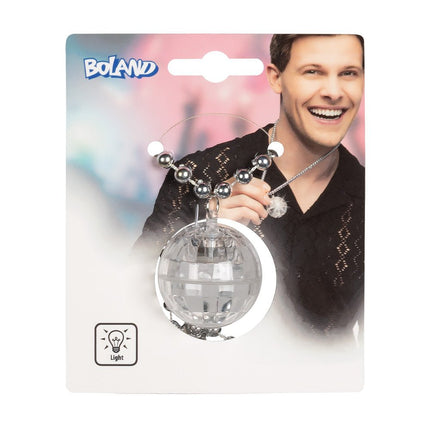 Zilveren Ketting Discobal Led van Boland koop je bij Partywinkel