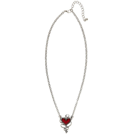 Zilveren Ketting Met Rode Duivels Hart van Widmann koop je bij Partywinkel