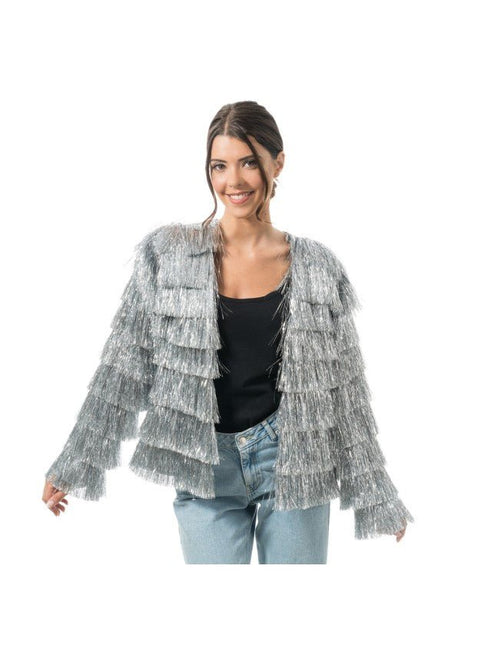 Zilveren Lametta Jasje Met Franjes Dames van CHAKS koop je bij Partywinkel