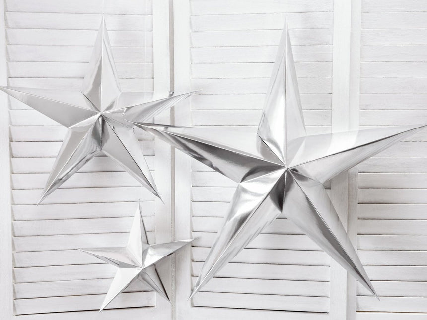 Zilveren Lampion Ster 30cm van Partydeco koop je bij Partywinkel