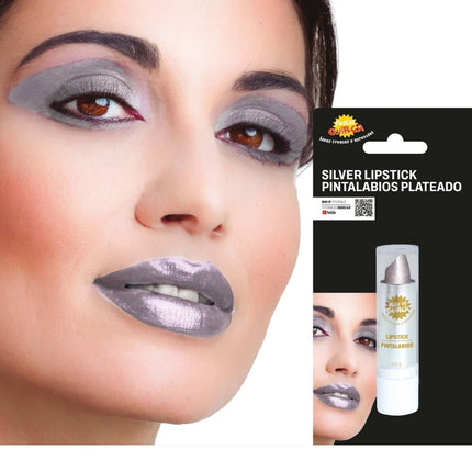 Zilveren Lippenstift 3,5 gr van Fiestas Guirca koop je bij Partywinkel