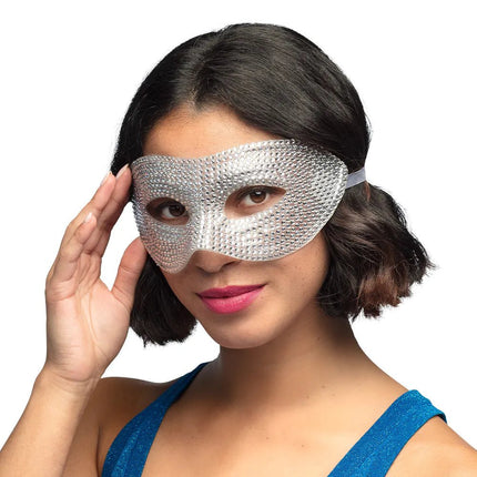 Zilveren Oogmasker Diamanten van Boland koop je bij Partywinkel
