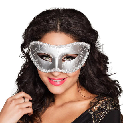 Zilveren Oogmasker Gabriella van Boland koop je bij Partywinkel