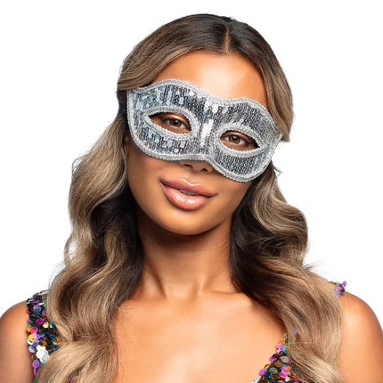 Zilveren Oogmasker Pailletten van Boland koop je bij Partywinkel