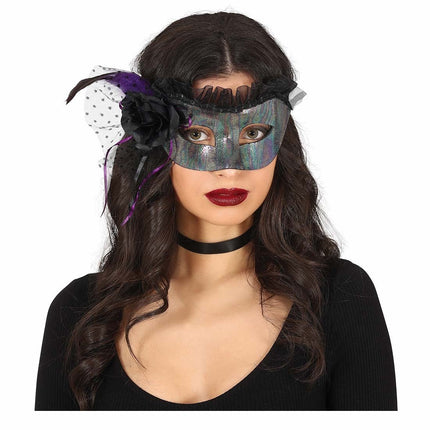 Zilveren Oogmasker Sluier van Fiestas Guirca koop je bij Partywinkel