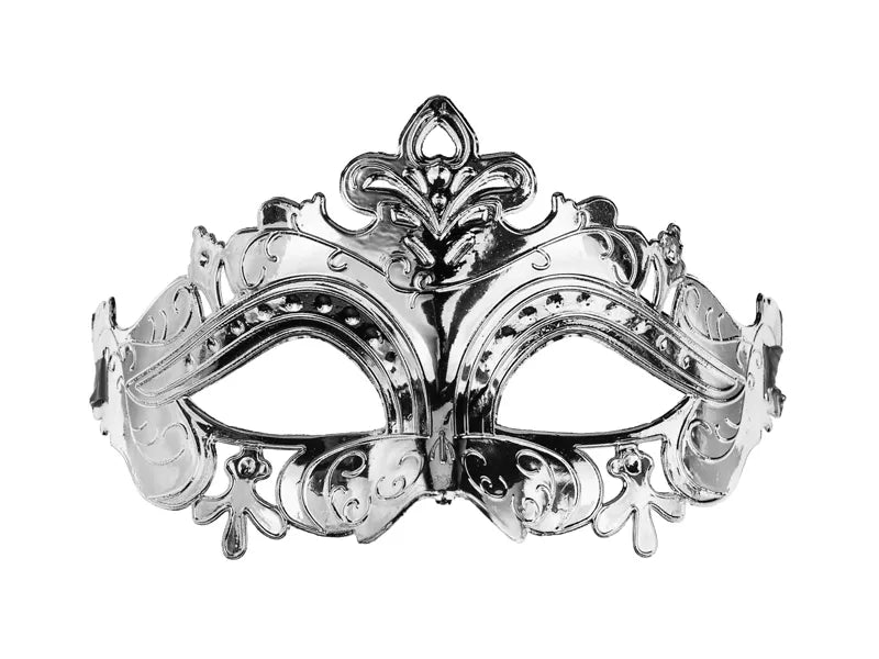 Zilveren Oogmasker Venetiaans van Partydeco koop je bij Partywinkel