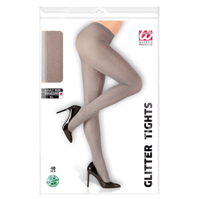 Zilveren Panty Met Glitter van Widmann koop je bij Partywinkel