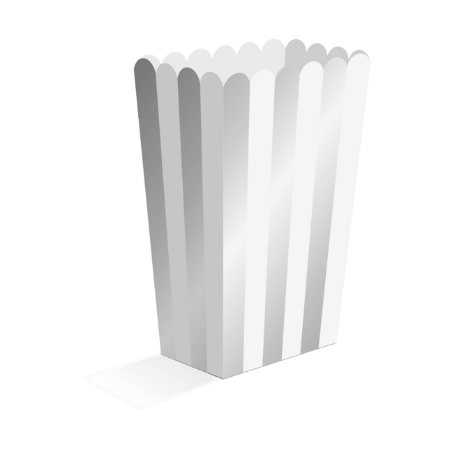 Zilveren Popcorn Bakjes 13,5cm 8st van WeFiesta koop je bij Partywinkel