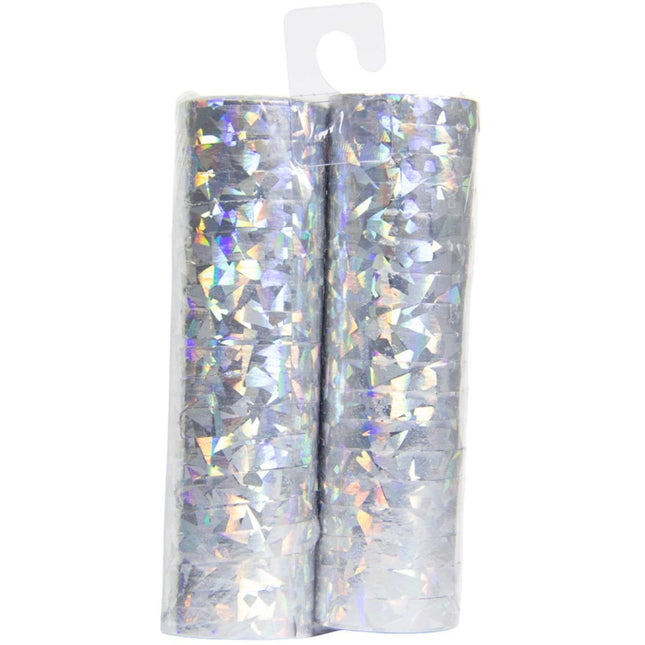 Zilveren Serpentines Holografisch 4m 18 ringen 2st van Folat koop je bij Partywinkel