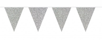Zilveren Slingers Glitter 6m van WeFiesta koop je bij Partywinkel