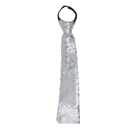 Zilveren Stropdas Glitter Paillet van Fiestas Guirca koop je bij Partywinkel
