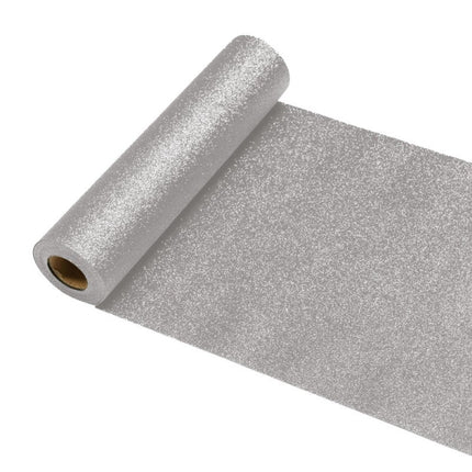 Zilveren Tafelloper Glitter 30Cm 5m van CHAKS koop je bij Partywinkel