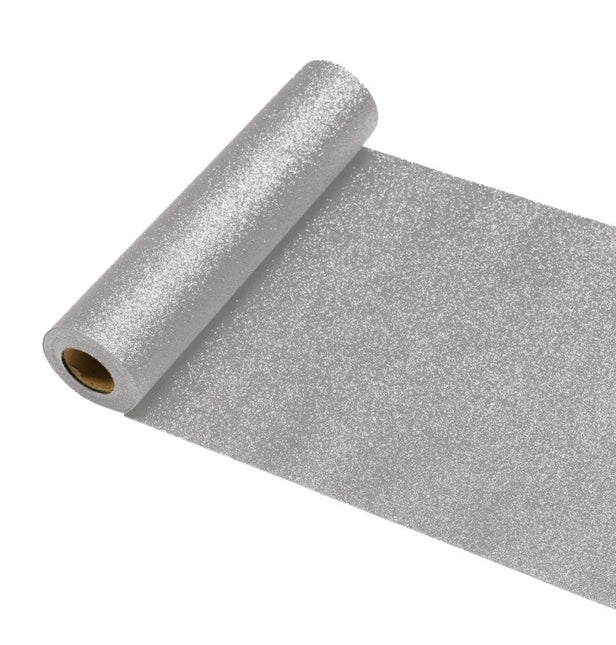 Zilveren Tafelloper Glitter 30Cm 5m van CHAKS koop je bij Partywinkel