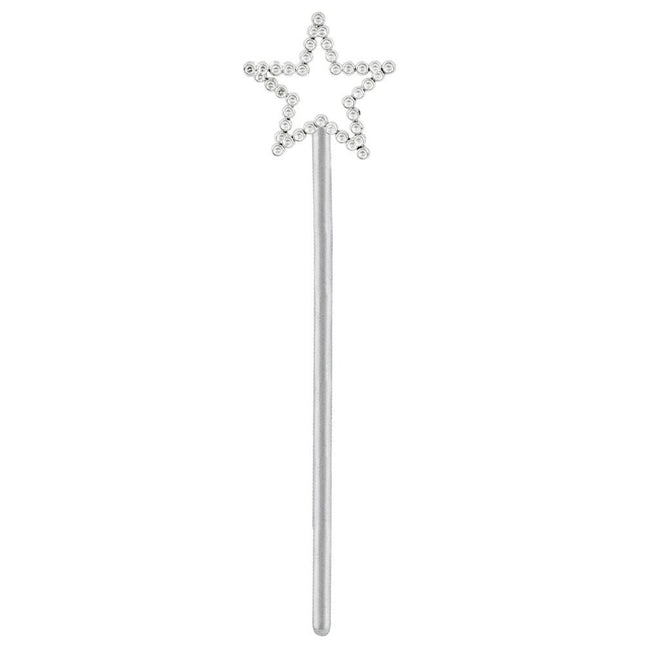 Zilveren Toverstaf 17cm 8st van Boland koop je bij Partywinkel