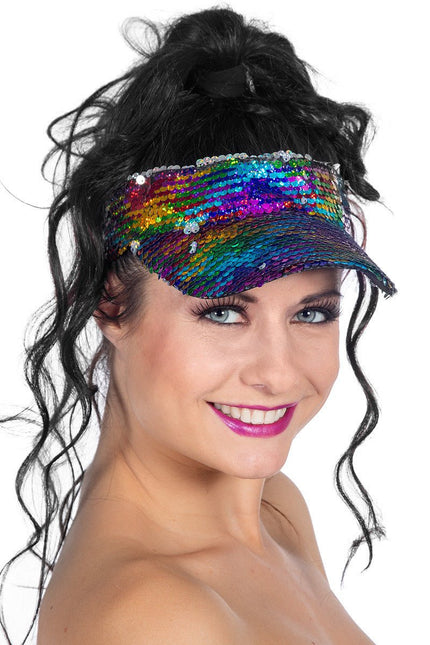 Regenboog Zonneklep Pailletten van Wilbers & Wilbers koop je bij Partywinkel