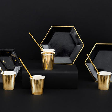 Zwart Borden Diamant 23cm 6st van Partydeco koop je bij Partywinkel