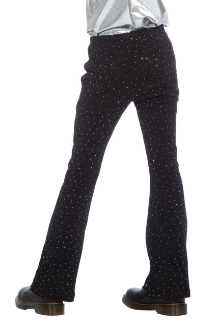 Zwart Broek Glitter Flared van Wilbers & Wilbers koop je bij Partywinkel