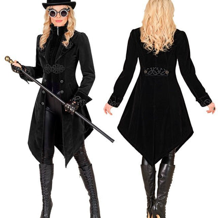 ZWART FLUWELEN GOTHIC JAS DAMES van Widmann koop je bij Partywinkel