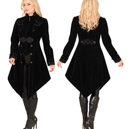 ZWART FLUWELEN GOTHIC JAS DAMES van Widmann koop je bij Partywinkel