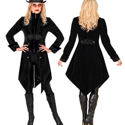 ZWART FLUWELEN GOTHIC JAS DAMES van Widmann koop je bij Partywinkel