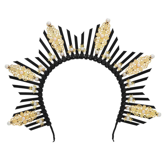 Zwart Gouden Haarband Diamant van Boland koop je bij Partywinkel