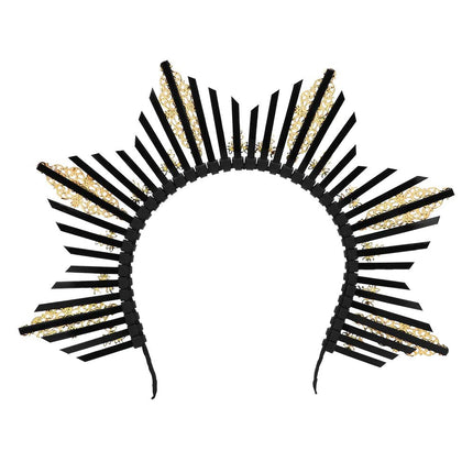 Zwart Gouden Haarband Diamant van Boland koop je bij Partywinkel
