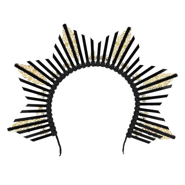 Zwart Gouden Haarband Diamant van Boland koop je bij Partywinkel