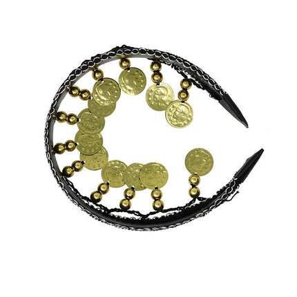 Zwart Gouden Hoofdband Munten van Fiestas Guirca koop je bij Partywinkel
